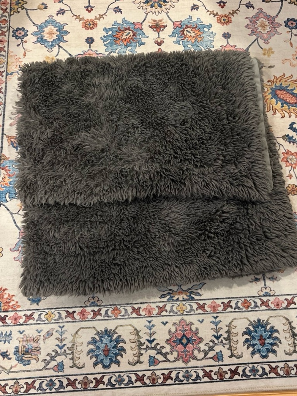 Plush Faux Fur Throw Blanket - Dark Gray